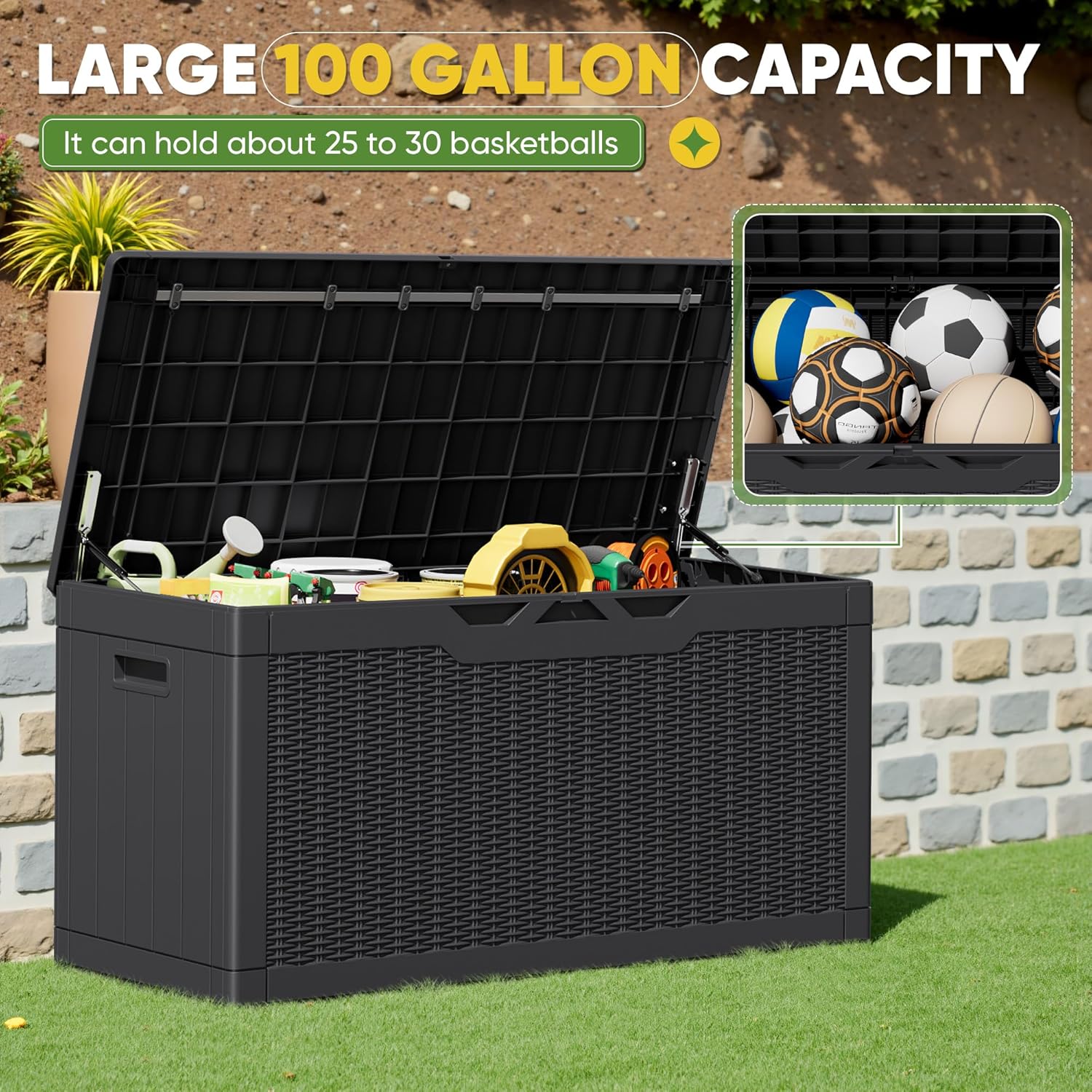 100 Gallon Outdoor Storage Box - Gardening Tools Images recension och pris