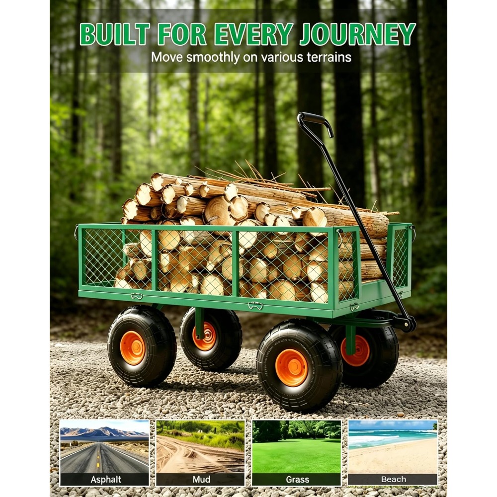 Heavy Duty Steel Garden Cart 5 - Gardening Tools Images recension och pris