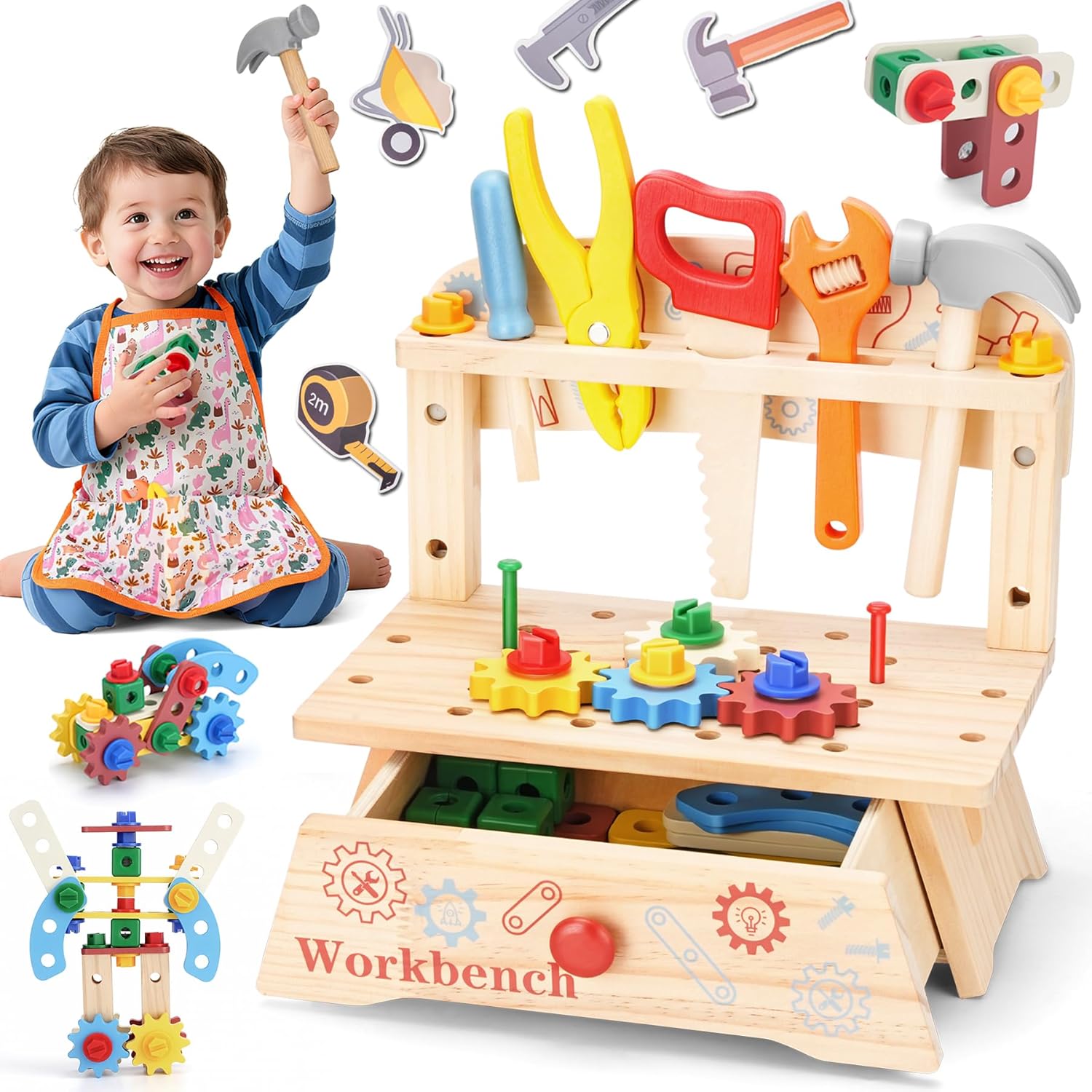 Wooden Tool Bench for Kids,Mon - Gardening Tools Kids recension och pris