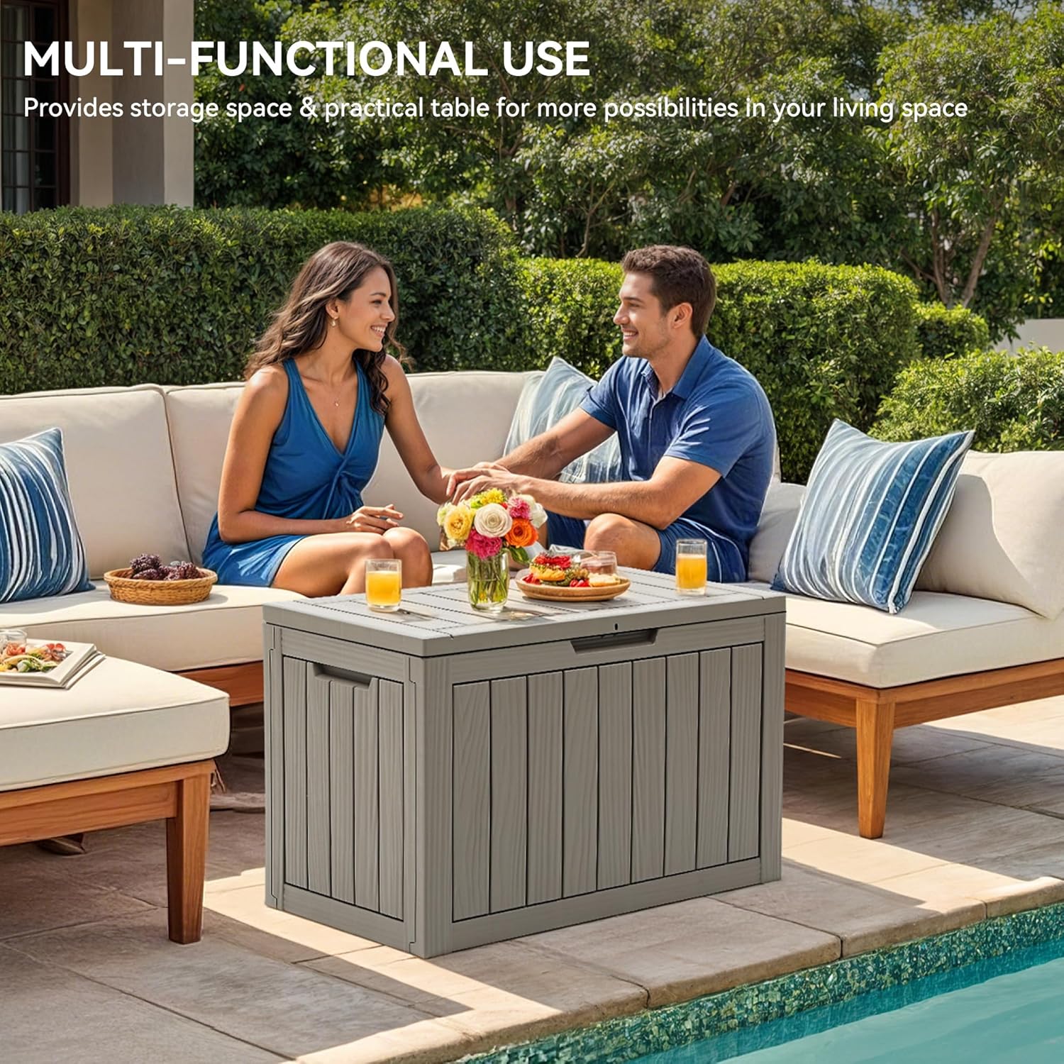 45 Gallon Deck Box, Outdoor St - Gardening Tools Images recension och pris