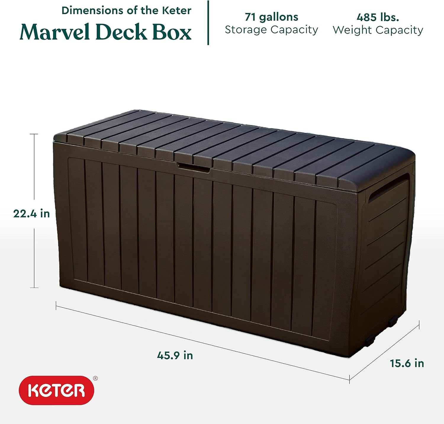 71 Gallon Outdoor Storage Box  - Gardening Tools Images recension och pris