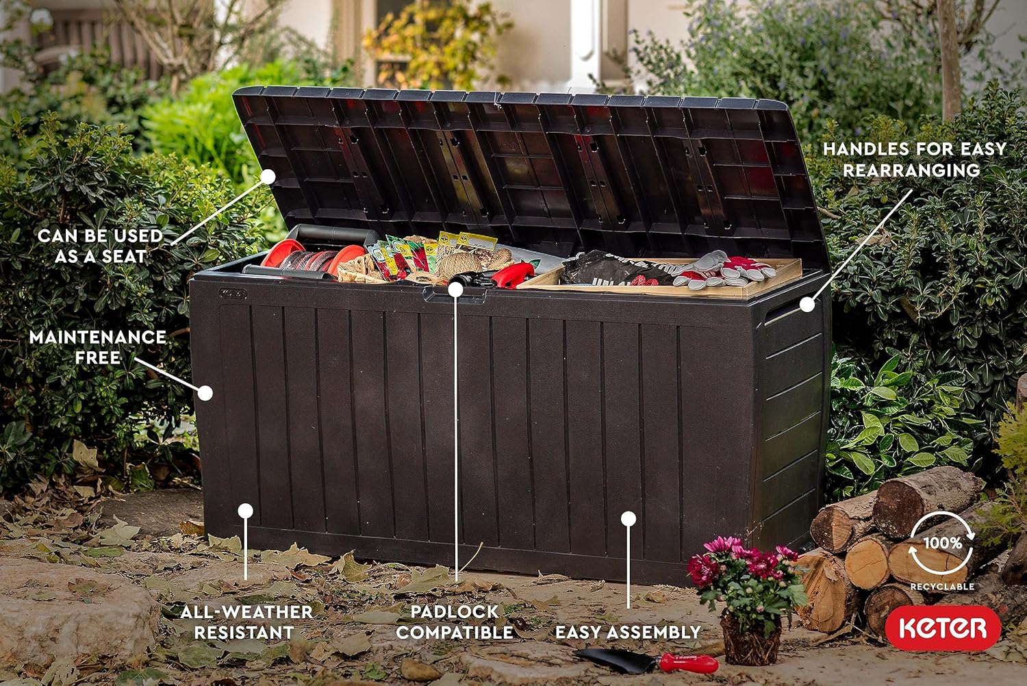 71 Gallon Outdoor Storage Box  - Gardening Tools Images recension och pris
