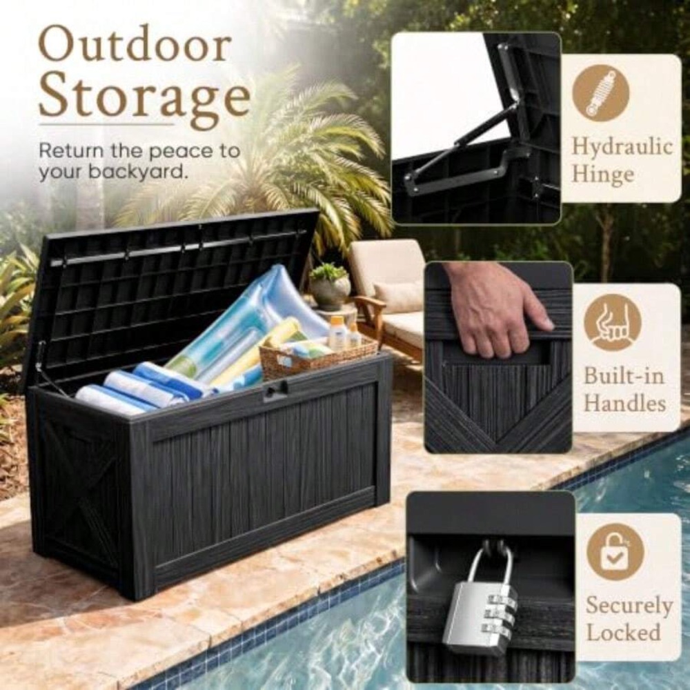 120 Gallon Deck Box Outdoor St - Gardening Tools Organizer recension och pris