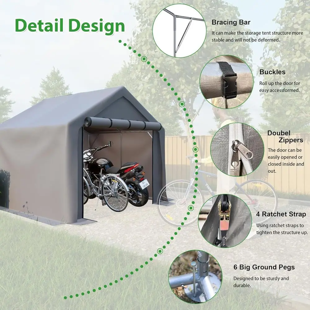 Portable Outdoor Storage Tent, - Gardening Tools Needed recension och pris