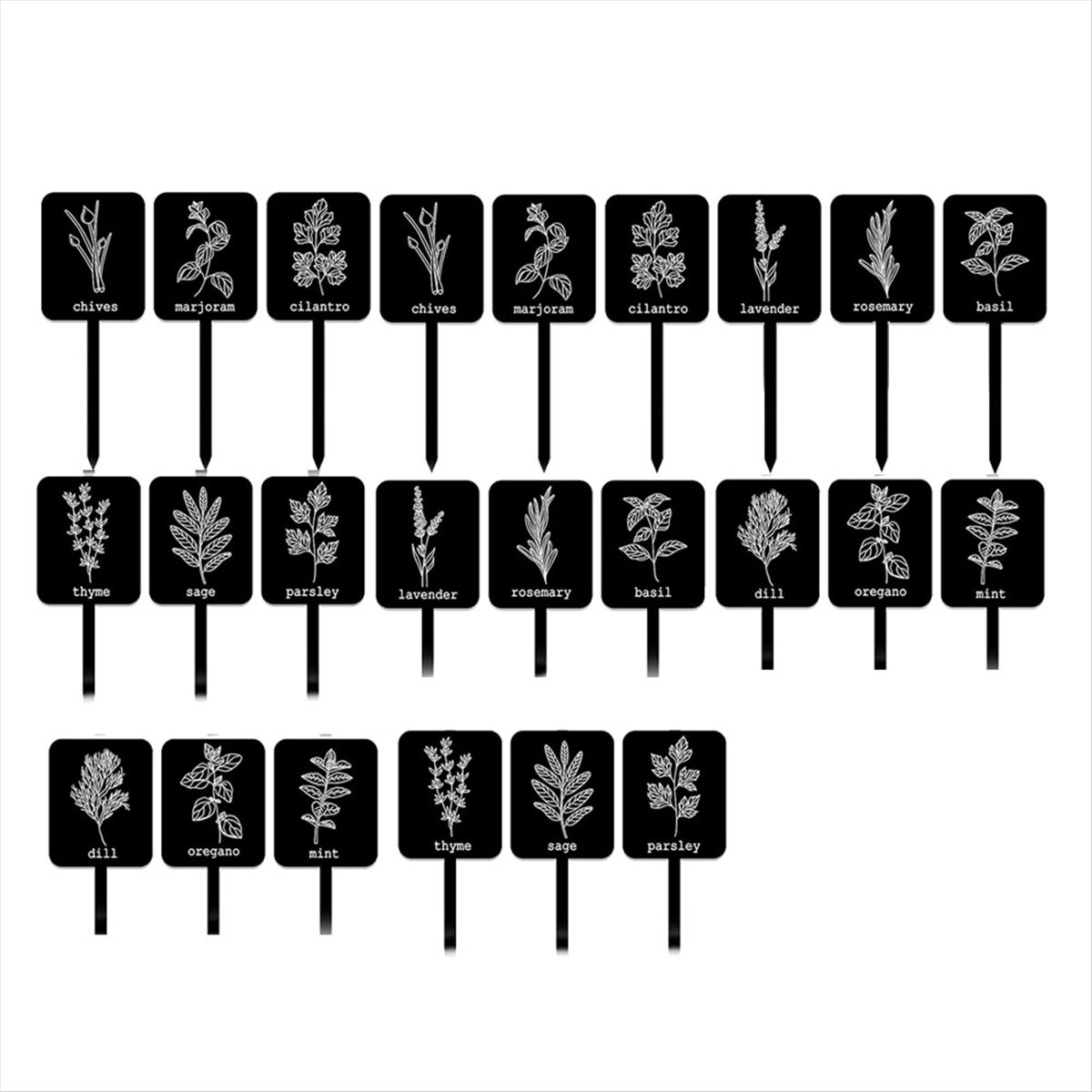 AA14 24Pcs Acrylic Plant Label - Gardening Tools With Names recension och pris