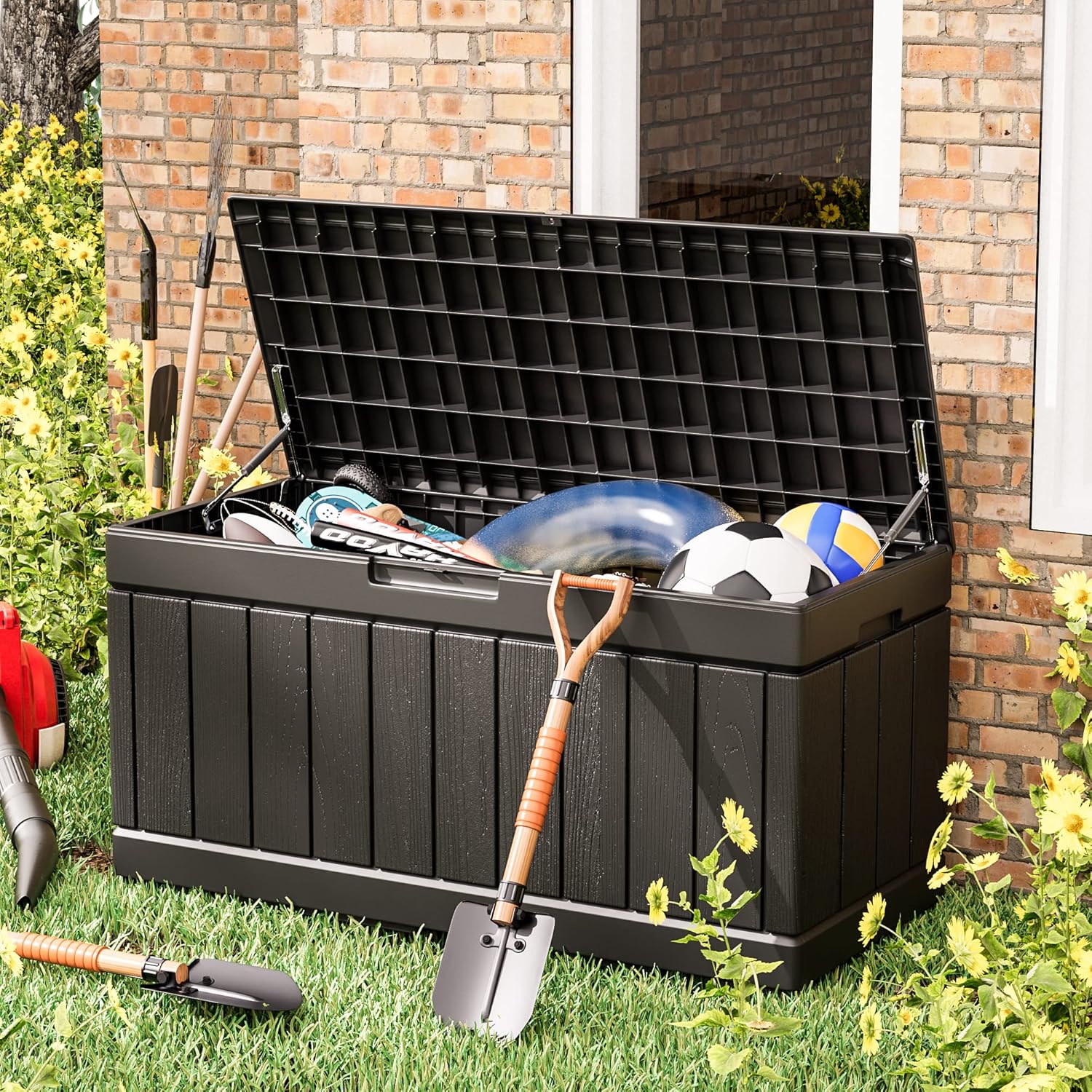 82 Gallon Resin Deck Box Outdo - Gardening Tools Images recension och pris